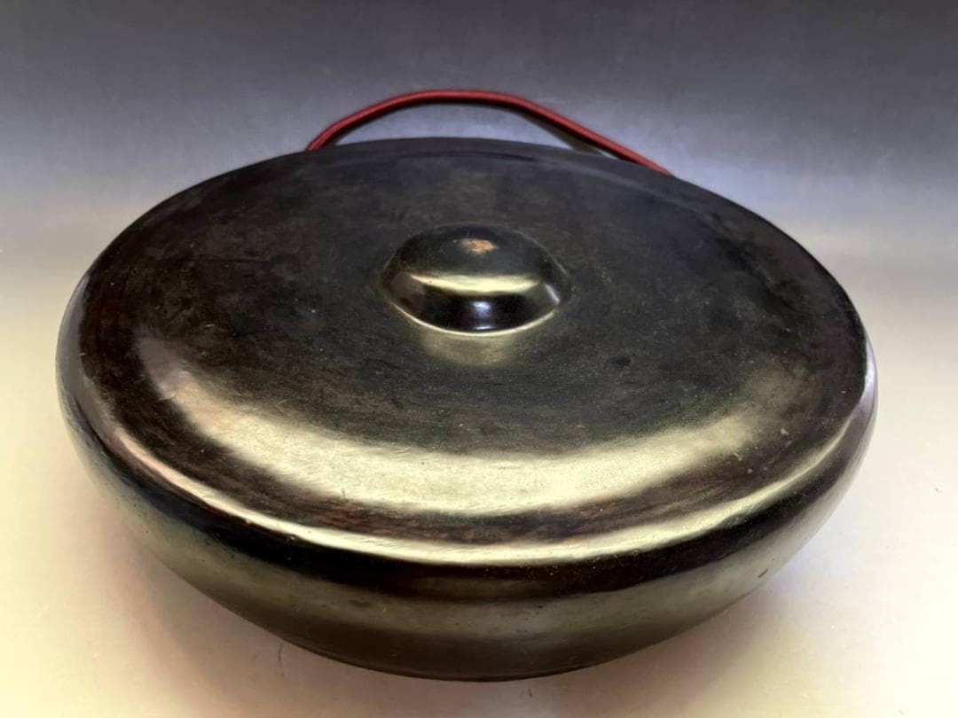 銅鑼■唐銅銅鑼「山本閑浄造」木撥付 最高傑作品 共箱 どら 時代物 骨董品■