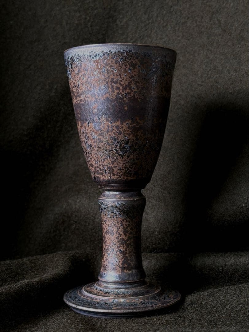 濱中史朗作　ステムグラス　レオパード　レッド